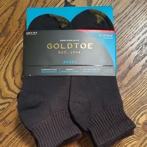 Men's Gold Toe Black Performance Athletic Socks NWT